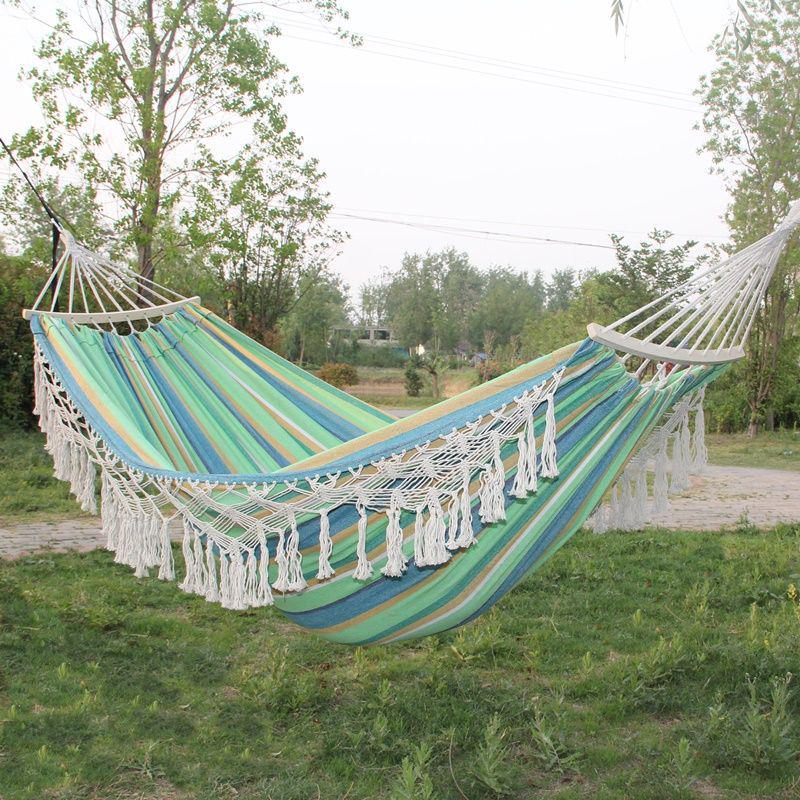 Bohemian Double Person Tassel Hammock with Wooden Poles
Bohemian Double Person Tassel Hammock with Wooden Poles