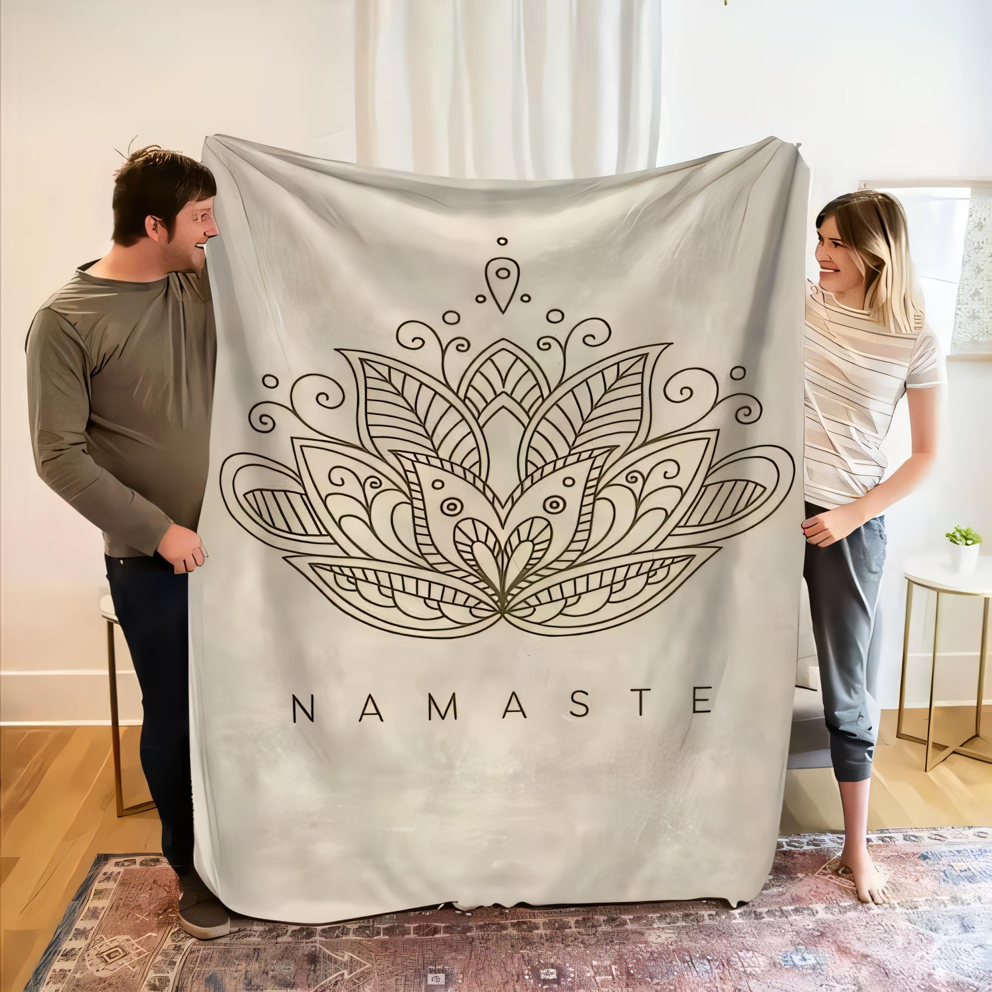Stylish NAMASTE Lotus Flower Blanket Soft Throw for Home Decor Large Lightweight Cozy Indoor Use Ideal for Yoga Meditation Gift 75cmx90cm
Stylish NAMASTE Lotus Flower Blanket Soft Throw for Home Decor Large Lightweight Cozy Indoor Use Ideal for Yoga Meditation Gift 75cmx90cm