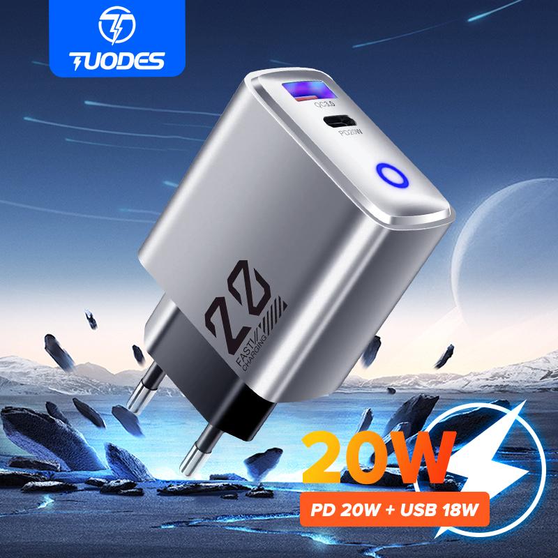 Tuodes USB Charger USB Type C Fast Charging PD20W PD3.0 Quick Charge 3.0 Wall Adapter For iPhone 16 15 Xiaomi Samsung Huawei сірий
Tuodes USB Charger USB Type C Fast Charging PD20W PD3.0 Quick Charge 3.0 Wall Adapter For iPhone 16 15 Xiaomi Samsung Huawei сірий