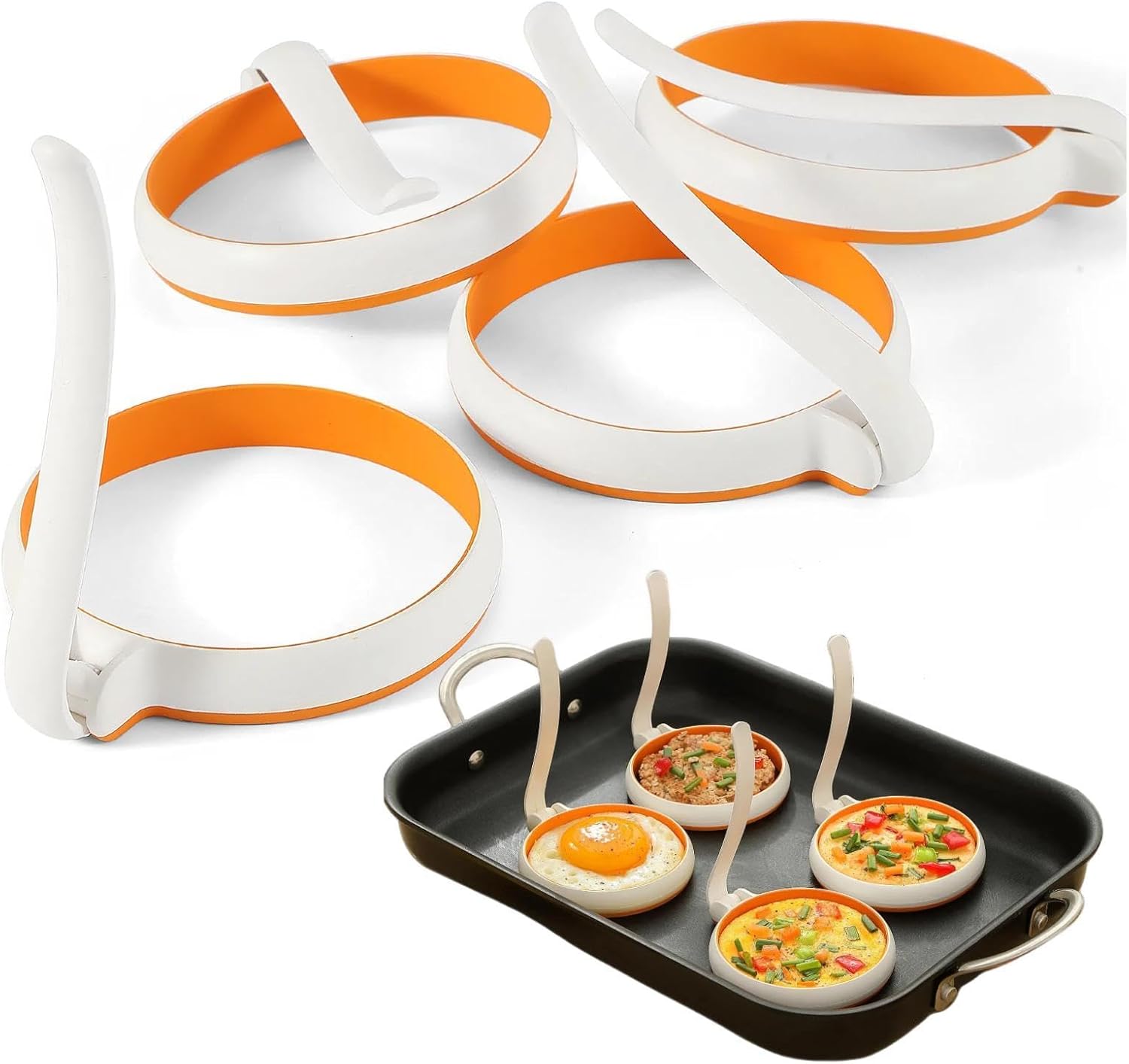 Cooker Rings Set,Nonstick,Easy to Use&Clean, 4-pack, Round Egg Mold for Cooking Pancake,Breakfast Sandwich, United States
Cooker Rings Set,Nonstick,Easy to Use&Clean, 4-pack, Round Egg Mold for Cooking Pancake,Breakfast Sandwich, United States