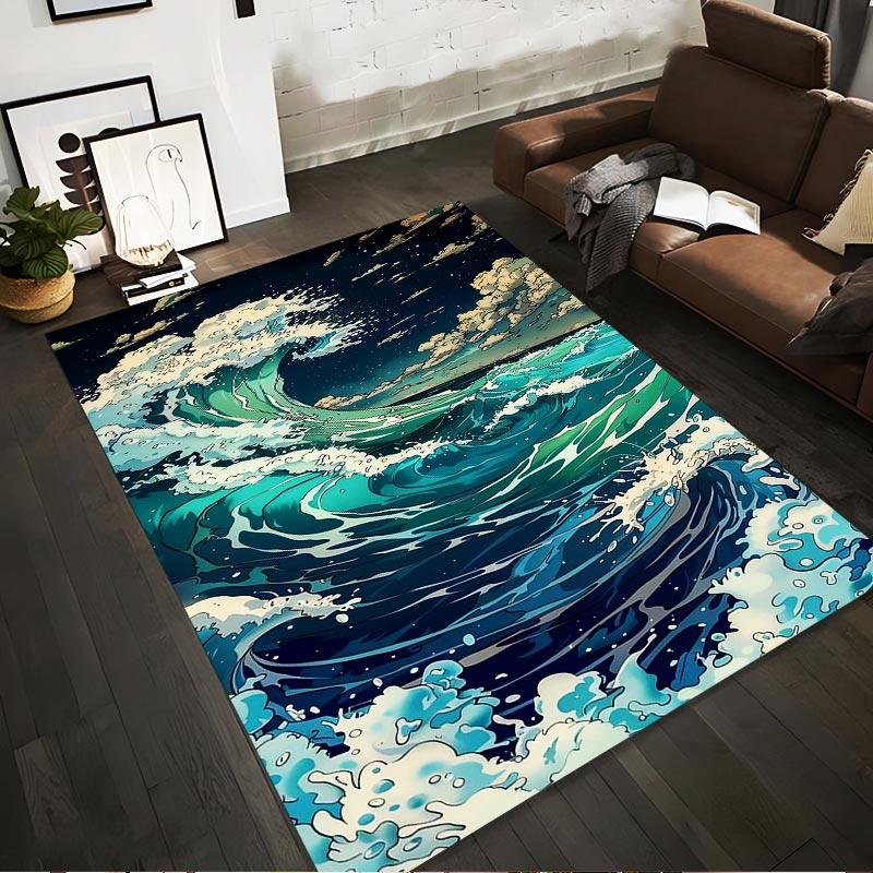 Ocean Waves Pattern Rug with Dynamic Blue and Green Design, Modern Style Suitable for use as an anti-slip for living room bedroom sofas 40x60cm( 15x23in )
Ocean Waves Pattern Rug with Dynamic Blue and Green Design, Modern Style Suitable for use as an anti-slip for living room bedroom sofas 40x60cm( 15x23in )