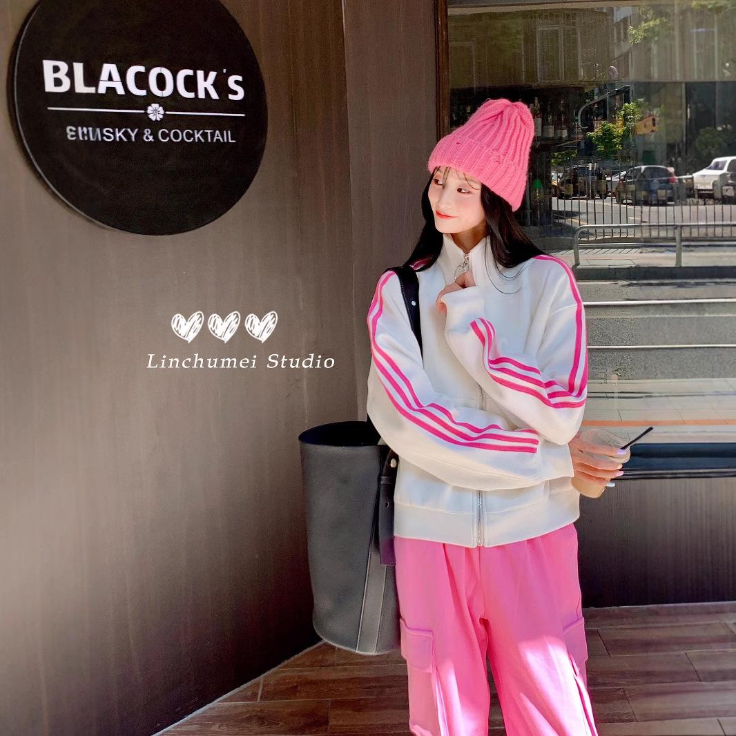 Women s Petite Pink Stand-up Collar Baseball Jacket - Sporty Casual Spring/Autumn Cardigan 2XL (recommended 140-160 jin)
Women s Petite Pink Stand-up Collar Baseball Jacket - Sporty Casual Spring/Autumn Cardigan 2XL (recommended 140-160 jin)