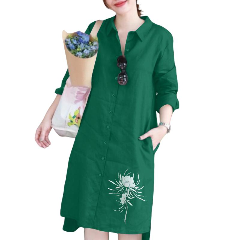 ZANZEA Женское повседневное платье-рубашка с отложным воротником, свободного кроя, с длинным рукавом и принтом S зелёный
ZANZEA Женское повседневное платье-рубашка с отложным воротником, свободного кроя, с длинным рукавом и принтом S зелёный