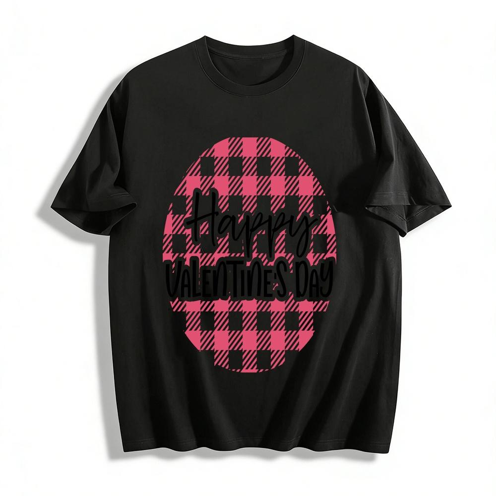 Happy Valentine s Day Pink Plaid Print Casual Crewneck T-Shirt Pure cotton T-shirt XXS
Happy Valentine s Day Pink Plaid Print Casual Crewneck T-Shirt Pure cotton T-shirt XXS