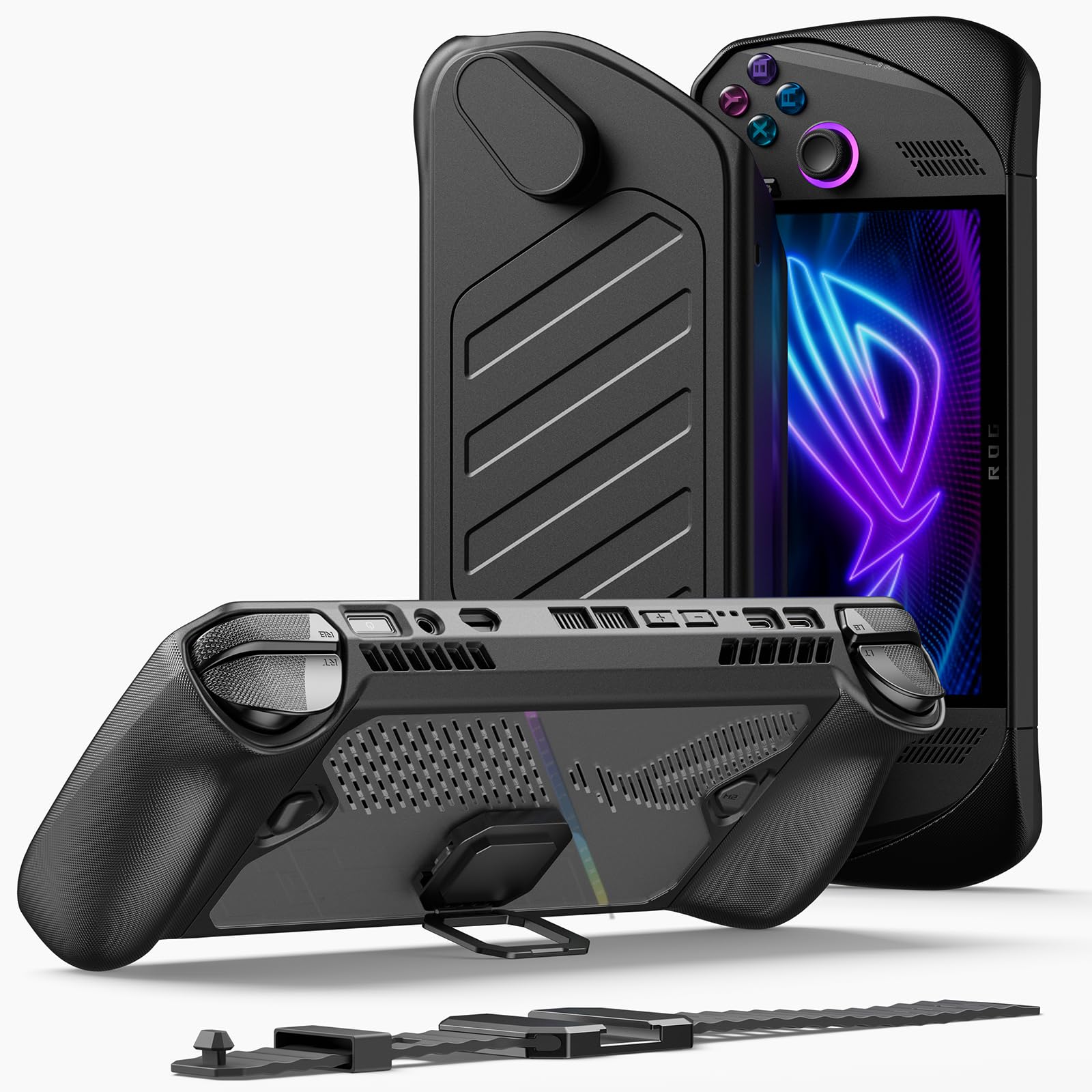 JSAUX ModCase для ROG Ally X Знімний передній захисний металевий кронштейн і ремінь Сумісний з аксесуарами ASUS ROG Ally X Чорний корпус PC0111, чохол,
JSAUX ModCase для ROG Ally X Знімний передній захисний металевий кронштейн і ремінь Сумісний з аксесуарами ASUS ROG Ally X Чорний корпус PC0111, чохол,
