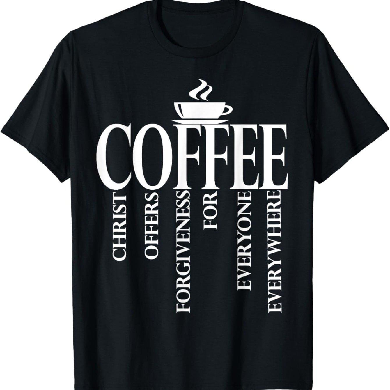 Christian Coffee Forgiveness T-Shirt Religious Graphic Tee Casual Cotton Top for Men Women 4XL
Christian Coffee Forgiveness T-Shirt Religious Graphic Tee Casual Cotton Top for Men Women 4XL