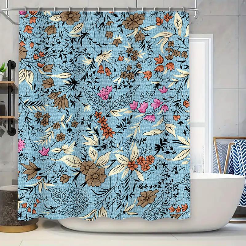 Vibrant Bloom Shower Curtain Blue Floral Printed Decorative Bath Mat Waterproof Fabric For Home Bathroom Decoration (61 Characte W60H190(CM)-1 Pcs
Vibrant Bloom Shower Curtain Blue Floral Printed Decorative Bath Mat Waterproof Fabric For Home Bathroom Decoration (61 Characte W60H190(CM)-1 Pcs