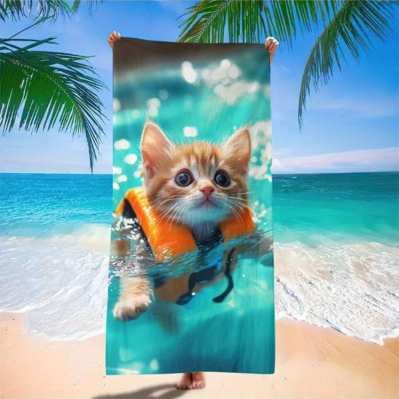 1pc Adorable Kitten Beach Towel Soft Microfiber Swim Accessory with Life Vest Palm Tree Design,Vibrant Colors,Perfect for Summer W30*H60(CM)
1pc Adorable Kitten Beach Towel Soft Microfiber Swim Accessory with Life Vest Palm Tree Design,Vibrant Colors,Perfect for Summer W30*H60(CM)