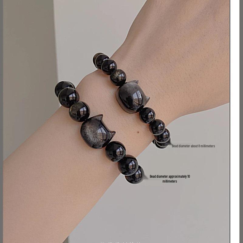Hidden My Friend: Natural Silver Obsidian Cat Head Bracelet for Women - Sweet, Cool, and Personal.
Hidden My Friend: Natural Silver Obsidian Cat Head Bracelet for Women - Sweet, Cool, and Personal.
