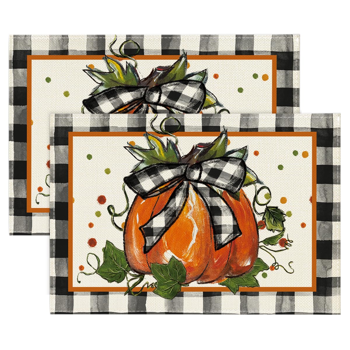 Pumpkin Buffalo Plaid Fall Placemats Set of 6, 12x18 Inch Seasonal Autumn Table Mats for Table Runner Home Party Dining Decoration 12 x 18 , Rectangular 2 Pcs
Pumpkin Buffalo Plaid Fall Placemats Set of 6, 12x18 Inch Seasonal Autumn Table Mats for Table Runner Home Party Dining Decoration 12 x 18 , Rectangular 2 Pcs