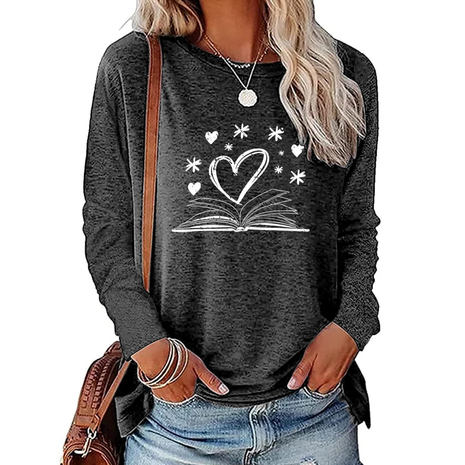 Жіноча повсякденна ретро книжка про кохання, універсальна та зручна жіноча кольорова футболка з довгими рукавами 3D, велика футболка 6XL
Жіноча повсякденна ретро книжка про кохання, універсальна та зручна жіноча кольорова футболка з довгими рукавами 3D, велика футболка 6XL