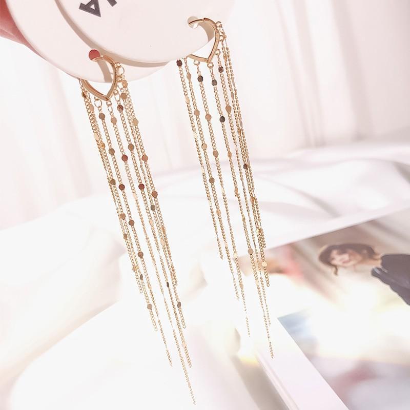 Korean Trendy Tassel Heart Ear Cuff for Women - Long, Slimming Temperament Earrings for Round Faces
Korean Trendy Tassel Heart Ear Cuff for Women - Long, Slimming Temperament Earrings for Round Faces