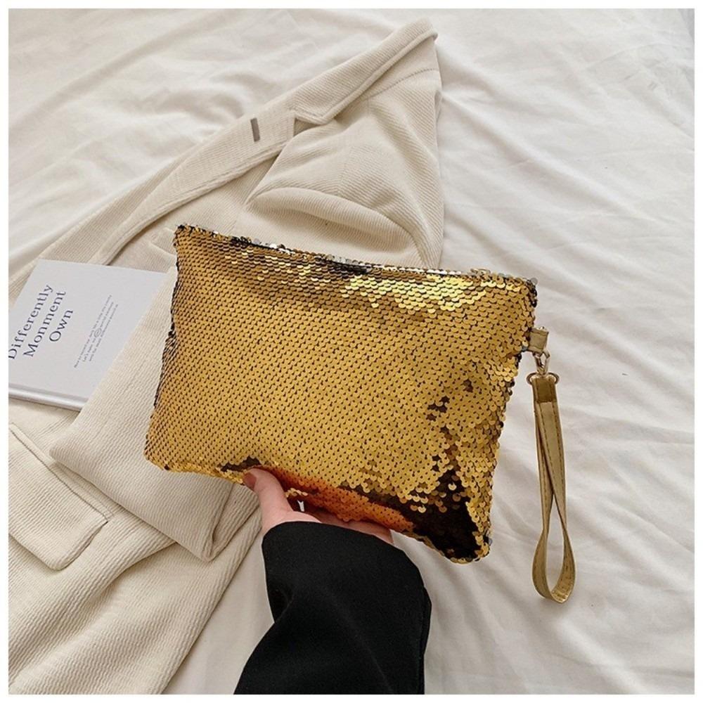 New Shiny Sequins Cosmetic Bag Multifunctional Large Capacity Storage Bag Leather Polyester Sequins Clutch Bag Makeup Storage золотой
New Shiny Sequins Cosmetic Bag Multifunctional Large Capacity Storage Bag Leather Polyester Sequins Clutch Bag Makeup Storage золотой