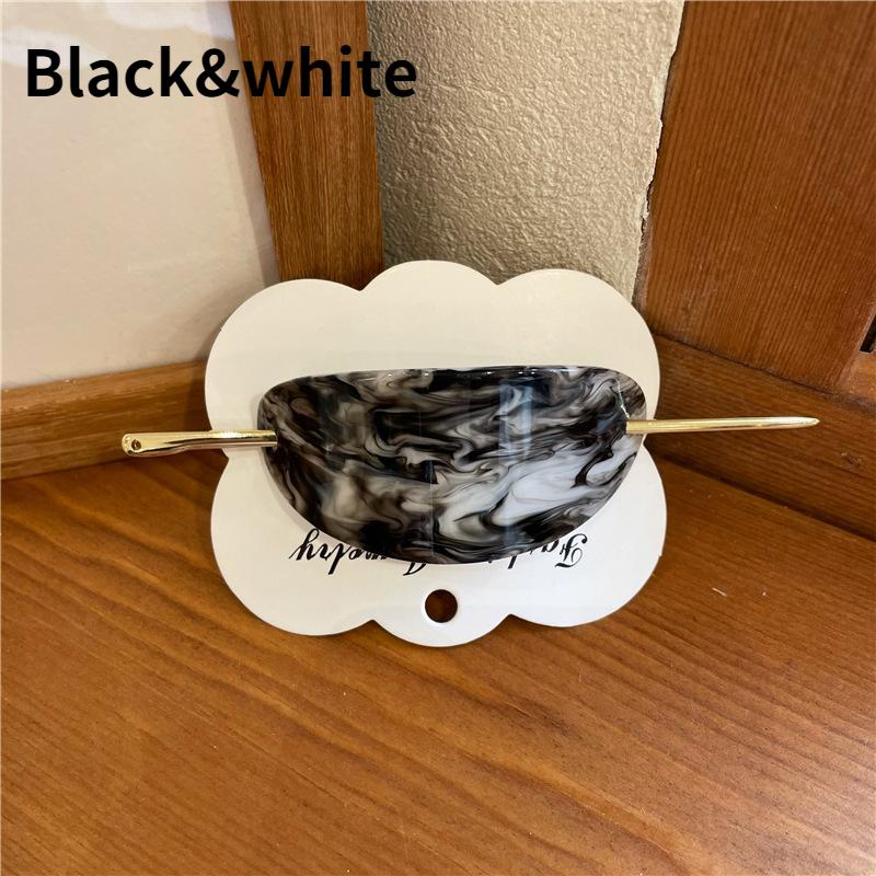 1pc New Simple Plug-in Style Hairpin Alloy Acrylic Oval Clip Hair Chignon Holder Hair Accessories Fashion Headdress Jewelry Black&white
1pc New Simple Plug-in Style Hairpin Alloy Acrylic Oval Clip Hair Chignon Holder Hair Accessories Fashion Headdress Jewelry Black&white