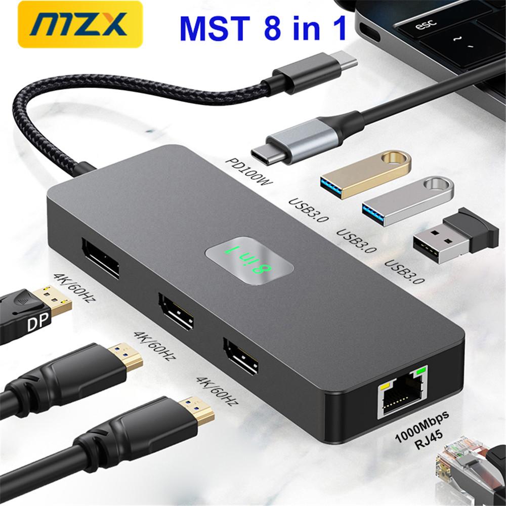 Док-станция MZX 8in1 MST, совместимая с DP HDMI, 4K, 60 Гц, 1000 Мбит/с, RJ45, USB-концентратор 3.0, расширение типа C, тип A, док-концентратор для ПК
Док-станция MZX 8in1 MST, совместимая с DP HDMI, 4K, 60 Гц, 1000 Мбит/с, RJ45, USB-концентратор 3.0, расширение типа C, тип A, док-концентратор для ПК
