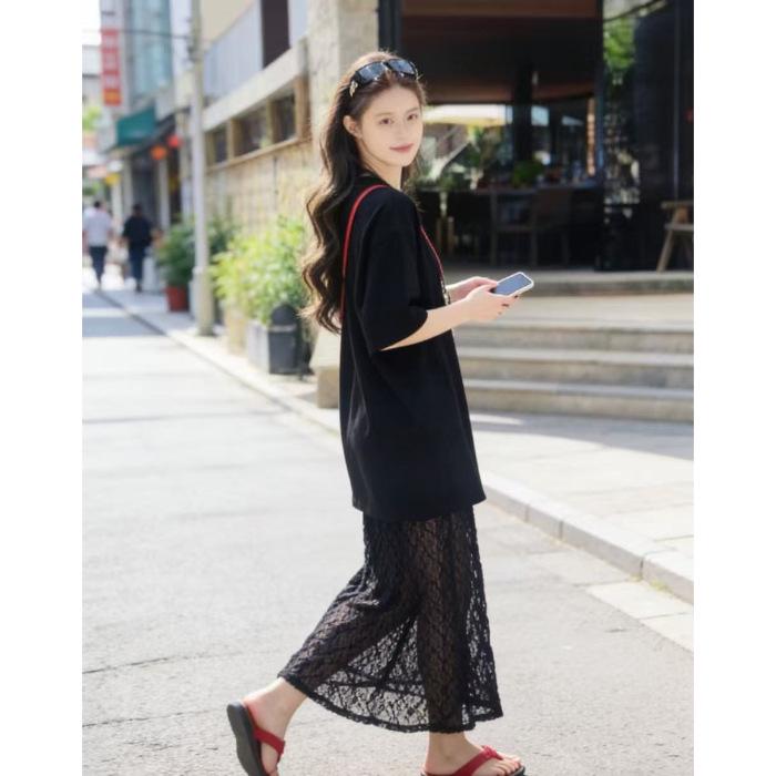 Women s Summer White Lace Patchwork Two-Piece Long Dress, Short-Sleeve, Vacation Style L
Women s Summer White Lace Patchwork Two-Piece Long Dress, Short-Sleeve, Vacation Style L