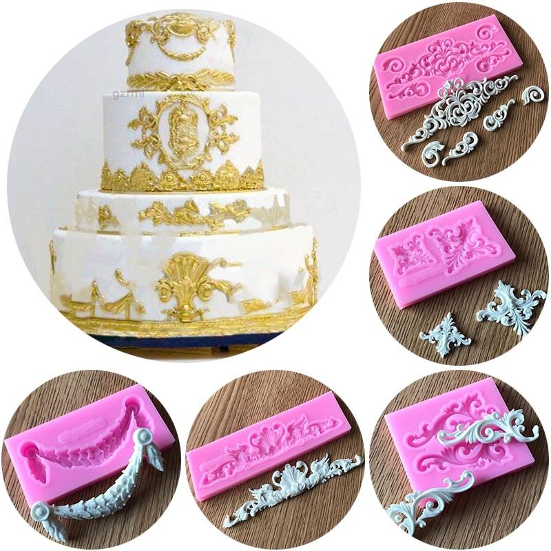 Винтаж Рельеф Барокко Силиконовая Помадная Форма Торт Граница Декор Сахарная Форма