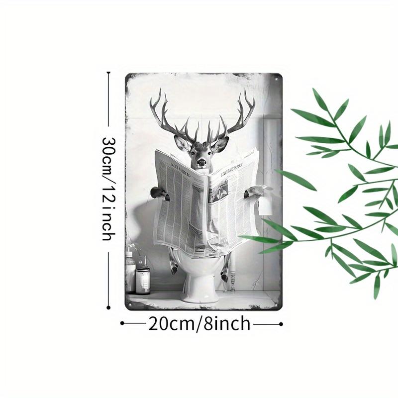 Vintage Metal Wall Sign Funny Deer Reading Newspaper on Toilet Unique Humorous Decor for Bathroom Bar 20x30cm(7.8x11.8inch)
Vintage Metal Wall Sign Funny Deer Reading Newspaper on Toilet Unique Humorous Decor for Bathroom Bar 20x30cm(7.8x11.8inch)