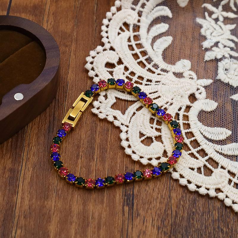 Jewelry, Jewelry Buckle, Colored Zircon, Contrasting Color Design, Jewelry, Light Luxury Diamond-Encrusted, Simple Titanium Steel Bracelet. золотий
Jewelry, Jewelry Buckle, Colored Zircon, Contrasting Color Design, Jewelry, Light Luxury Diamond-Encrusted, Simple Titanium Steel Bracelet. золотий