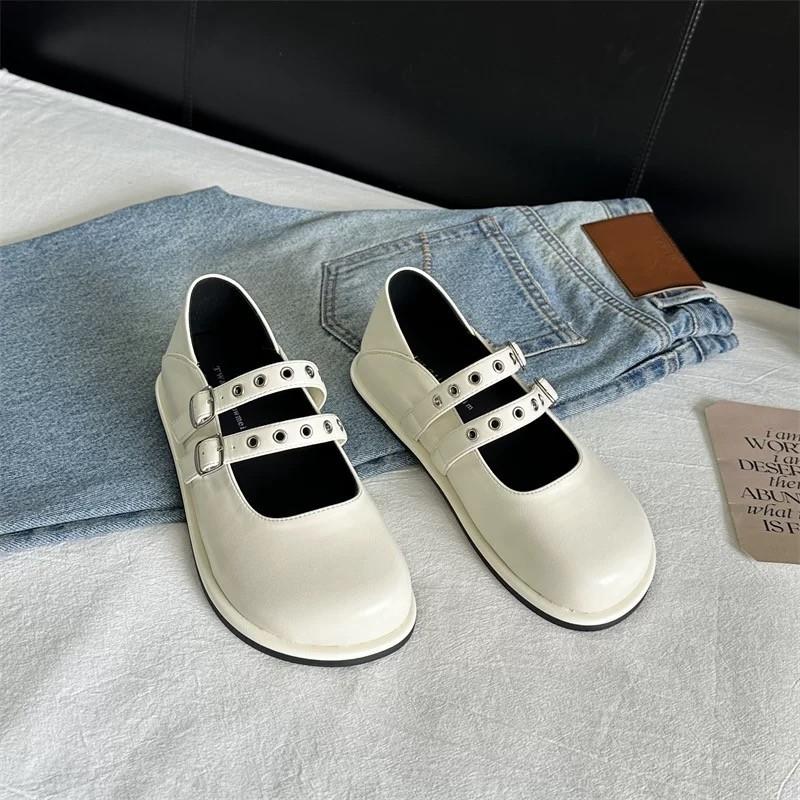 Flat Shoes Autumn New Round Toe Shallow Mouth Metal Buckle One-line Belt Soft Sole Non-slip Waterproof Single Shoes 35
Flat Shoes Autumn New Round Toe Shallow Mouth Metal Buckle One-line Belt Soft Sole Non-slip Waterproof Single Shoes 35