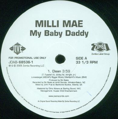 12inch Record MILLI MAE My Baby Daddy JDAB685361 JIVE 2005 US Rap HipHopRB Used
12inch Record MILLI MAE My Baby Daddy JDAB685361 JIVE 2005 US Rap HipHopRB Used