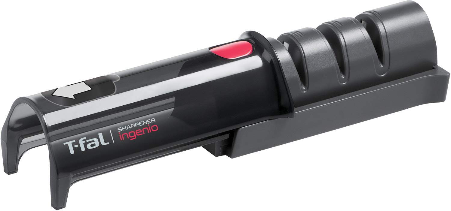 Tefal Knife Sharpener Small Manual Whetstone Sharpener Compact with bottom stopper K26105 Ingenio Sharpener non-slip чорний
Tefal Knife Sharpener Small Manual Whetstone Sharpener Compact with bottom stopper K26105 Ingenio Sharpener non-slip чорний