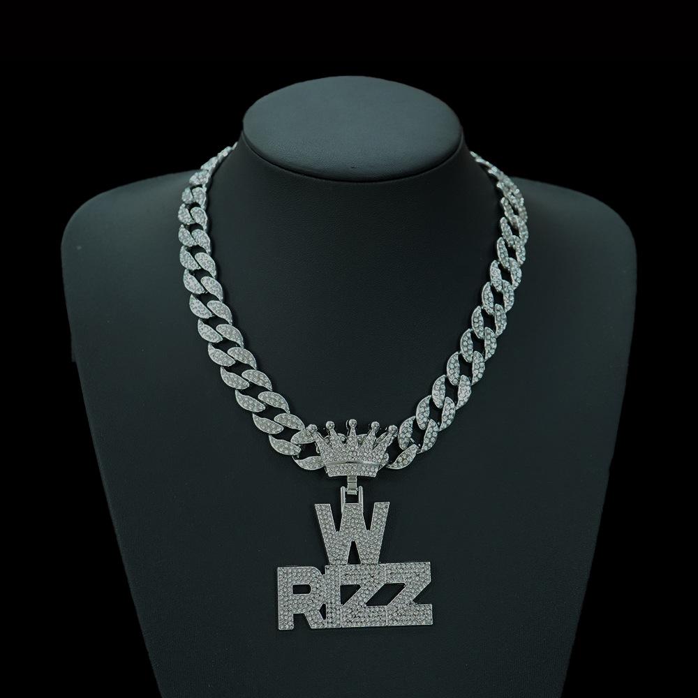 Cuban Link Shiny Hip Hop Necklace with RIZZ English Letter Pendant Men s Choker
Cuban Link Shiny Hip Hop Necklace with RIZZ English Letter Pendant Men s Choker