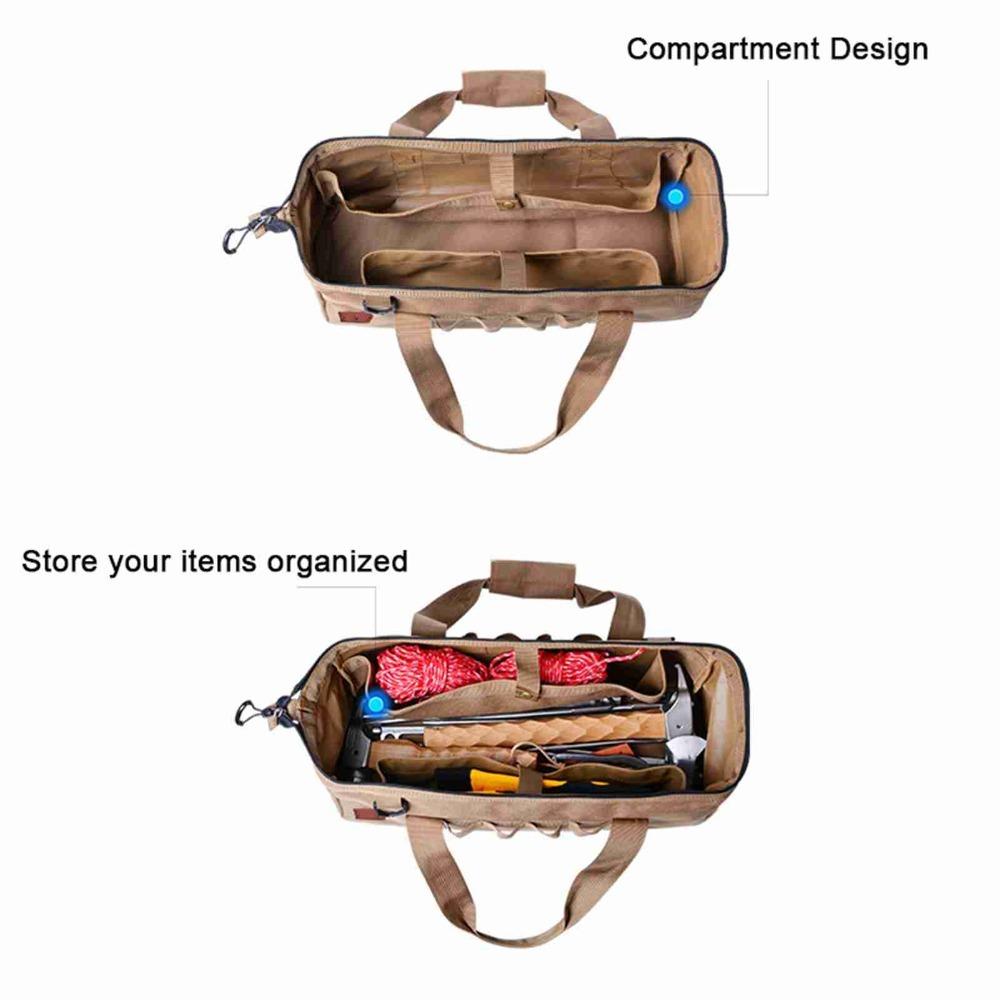 Waterproof Camping Tool Bag Zipper Closure Gear Storage Bag Durable Wide Mouth Tool Bag Carpenters коричневий
Waterproof Camping Tool Bag Zipper Closure Gear Storage Bag Durable Wide Mouth Tool Bag Carpenters коричневий