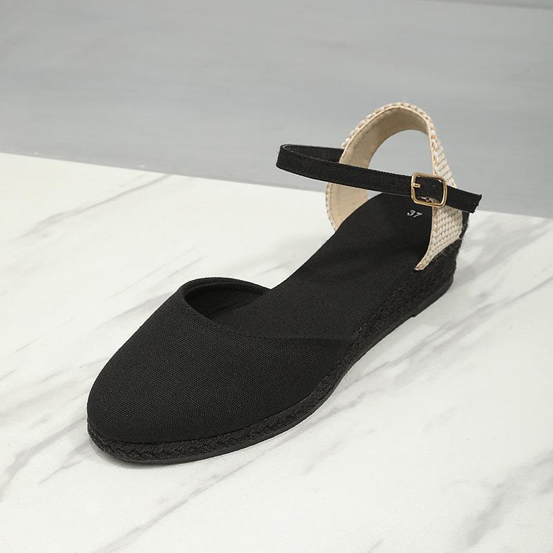 New straw hemp rope high heels round head bag head empty sandals WEDGES thick-soled wedge heels 35 чёрный
New straw hemp rope high heels round head bag head empty sandals WEDGES thick-soled wedge heels 35 чёрный