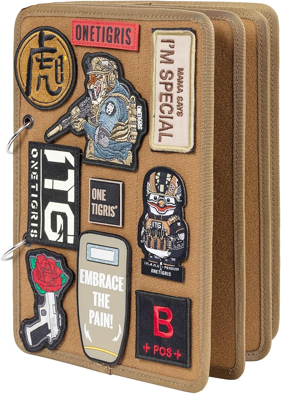 OneTigris Patches Velcro Storage Album Style Double Sided 4 Pages Embroidered Applique Patches Velcro Tactical Military Patches Velcro Board Brown
OneTigris Patches Velcro Storage Album Style Double Sided 4 Pages Embroidered Applique Patches Velcro Tactical Military Patches Velcro Board Brown