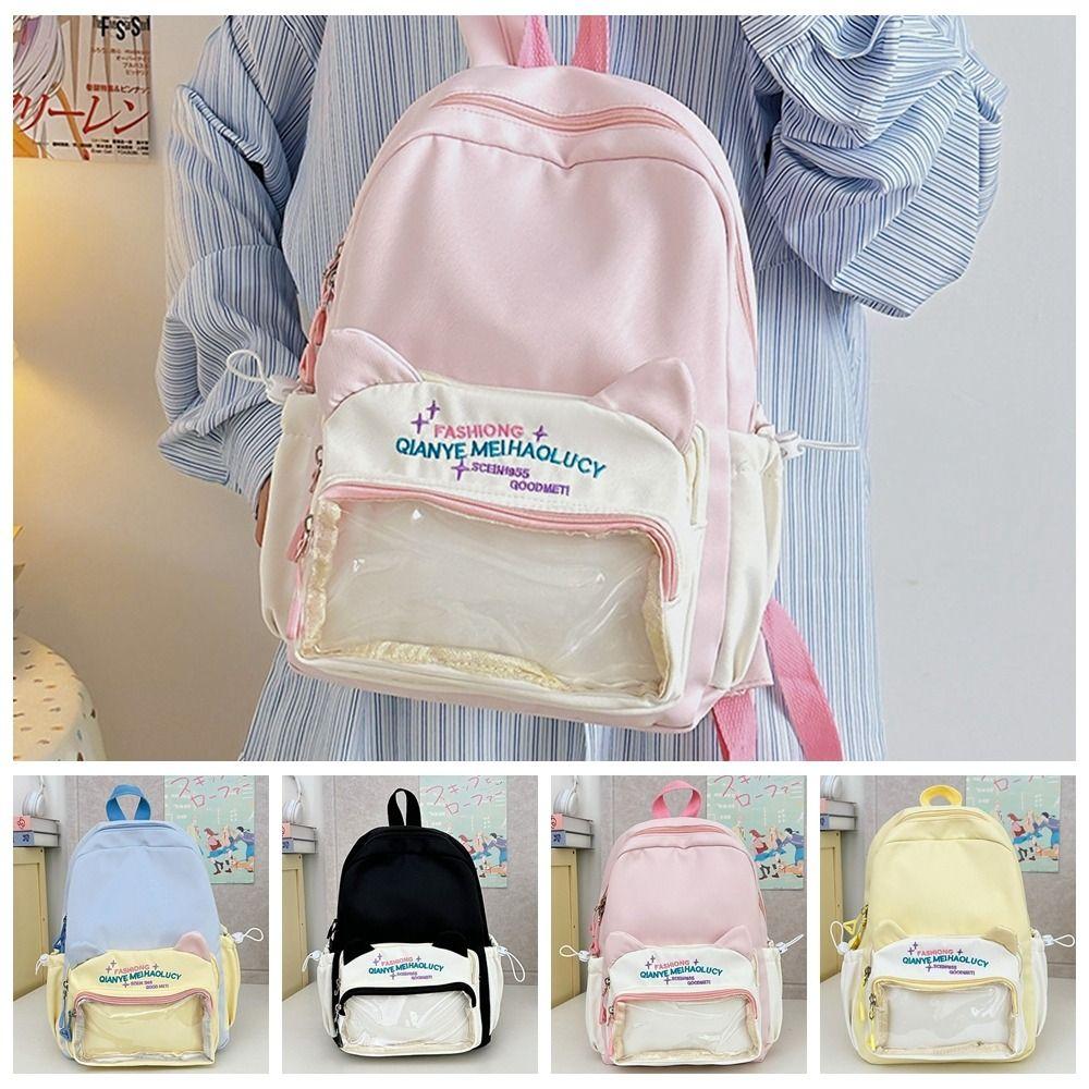 Nylon Transparent Pocket Backpack Multiple Pockets Large Capacity Daypack Students синій
Nylon Transparent Pocket Backpack Multiple Pockets Large Capacity Daypack Students синій