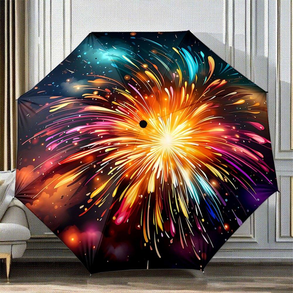 Automatic Folding Umbrella with Vibrant Fireworks Explosion Pattern - Portable Collapsible Design, 8-Rib Durable Frame, Lightw Iron&8K
Automatic Folding Umbrella with Vibrant Fireworks Explosion Pattern - Portable Collapsible Design, 8-Rib Durable Frame, Lightw Iron&8K