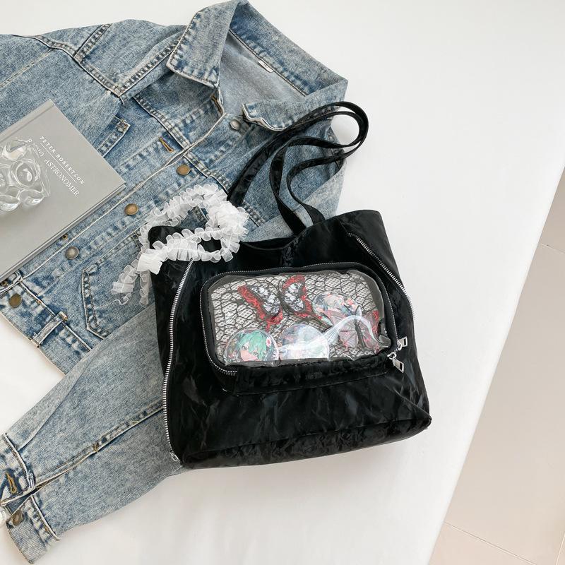 Fashion transparent shoulder bag women s 2025 new versatile simple large-capacity tote bag, foreign style student backpack tide
Fashion transparent shoulder bag women s 2025 new versatile simple large-capacity tote bag, foreign style student backpack tide