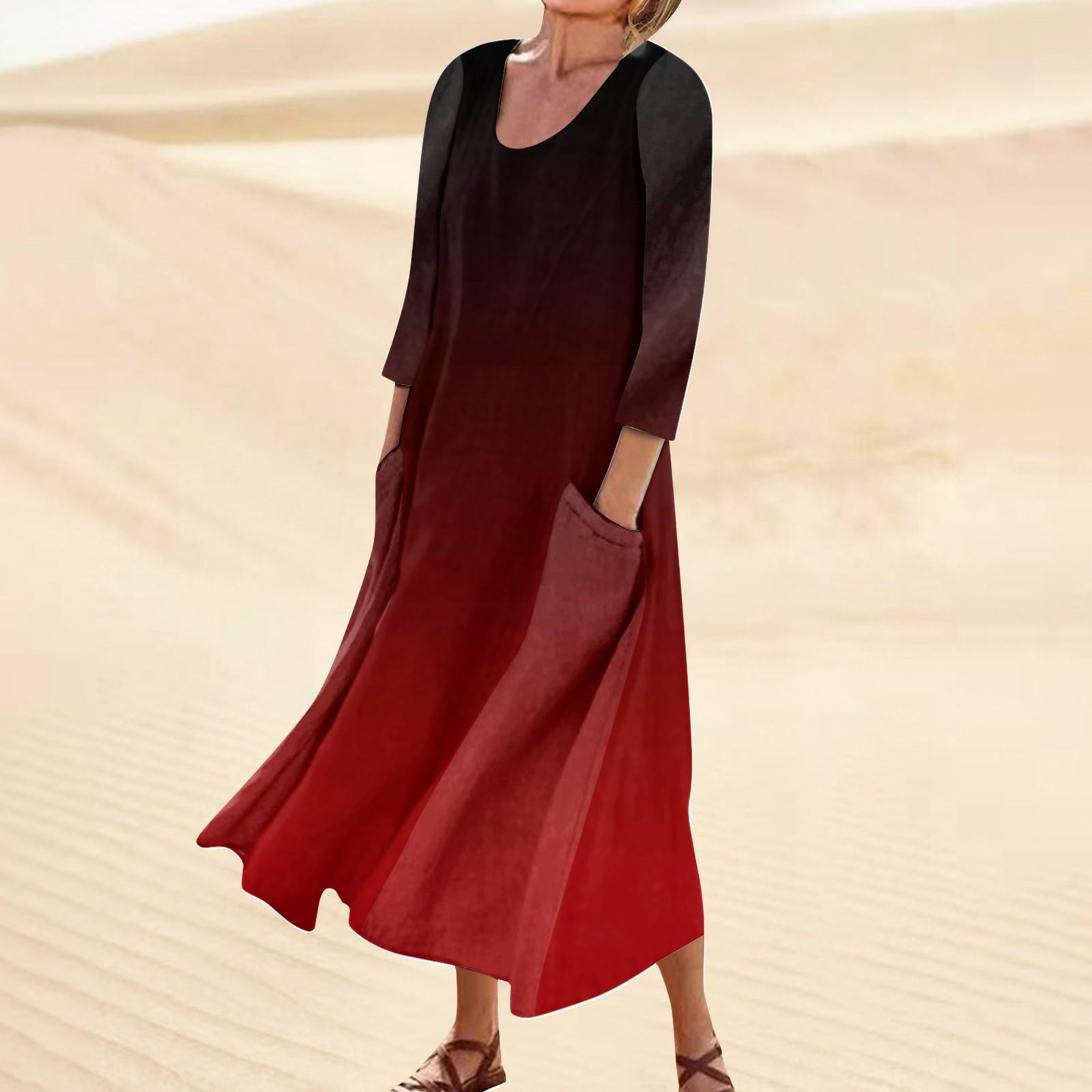 Женское повседневное модное удобное платье с карманами и рукавами 3/4 с принтом M винный
Женское повседневное модное удобное платье с карманами и рукавами 3/4 с принтом M винный