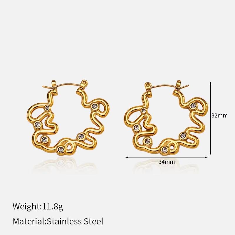 Fashion Irregular Geometric Line Hoop Earrings Stainless Steel Colorful Earrings Suitable For Woman Daily Wear Party Gifts
Fashion Irregular Geometric Line Hoop Earrings Stainless Steel Colorful Earrings Suitable For Woman Daily Wear Party Gifts