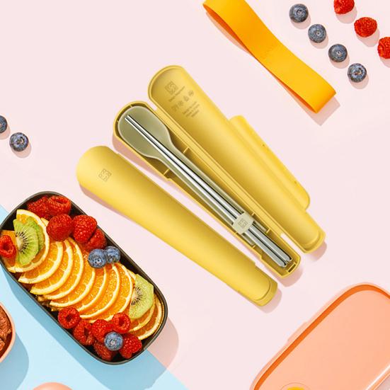 Практичный переключатель, портативная антипригарная посуда, ложка, палочки для еды, портативная посуда для школы, портативная посуда