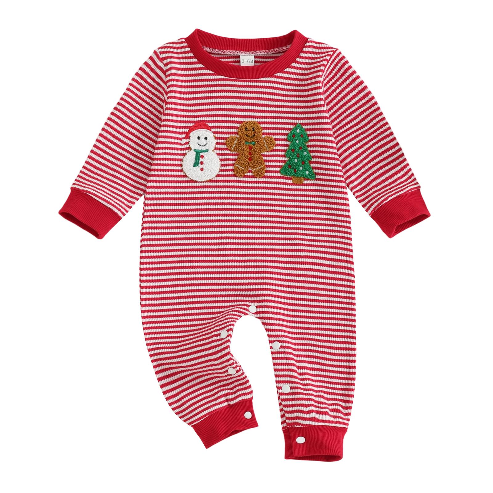 Newborn Baby Boy Girl Romper Christmas Tree Embroidery Crew Neck Long Sleeve Fall Striped Jumpsuit 0-3M красный
Newborn Baby Boy Girl Romper Christmas Tree Embroidery Crew Neck Long Sleeve Fall Striped Jumpsuit 0-3M красный