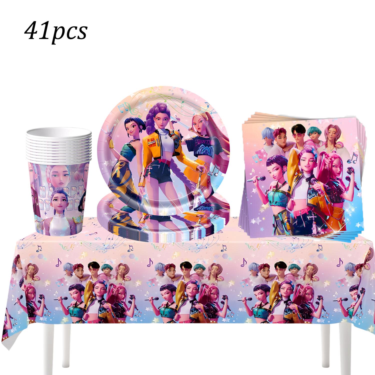 New k-pop Demon Hunters Theme Birthday Party Decorations set Tableware Cup Plate Paper for Girls Baby Shower Supplies set-41pcs
New k-pop Demon Hunters Theme Birthday Party Decorations set Tableware Cup Plate Paper for Girls Baby Shower Supplies set-41pcs