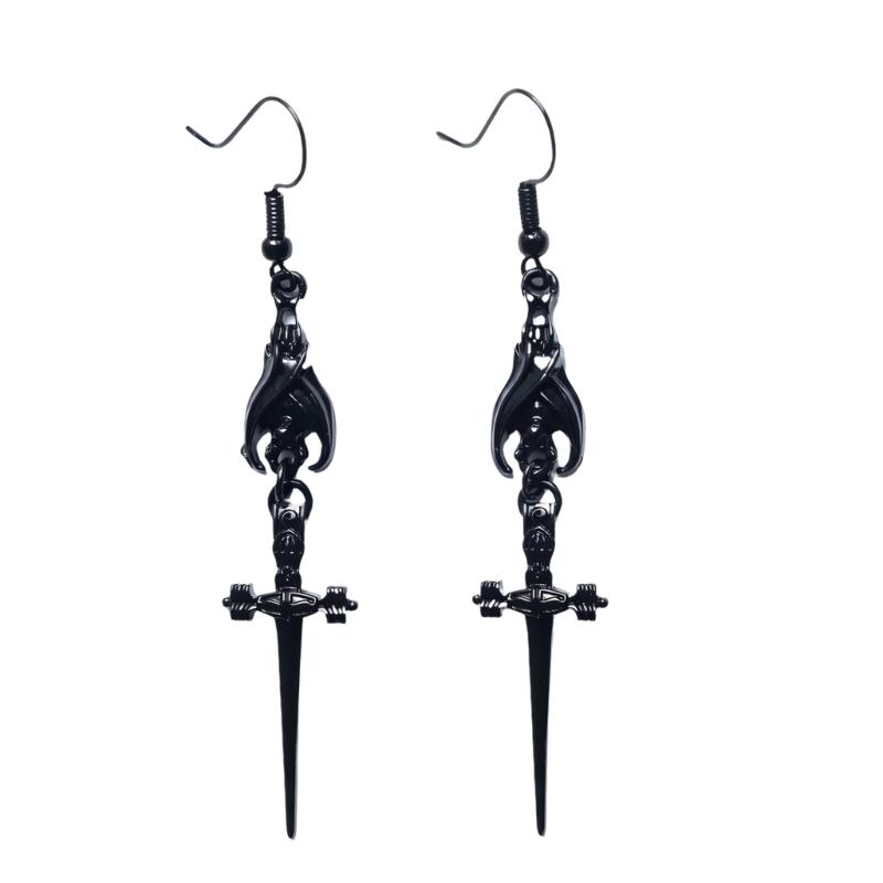 Gothic Style Black Bat And Swords Dangle Earrings For Women Men Punk Rock Jewelry Accessories Statement Accessory 1
Gothic Style Black Bat And Swords Dangle Earrings For Women Men Punk Rock Jewelry Accessories Statement Accessory 1