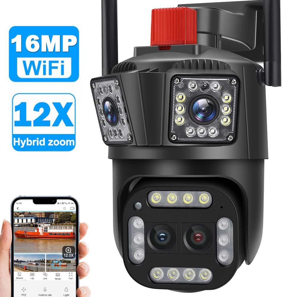 8K 16MP Wifi 12X Zoom Four Lens Outdoor PTZ IP Camera Security Protection Auto Tracking 4K 8MP CCTV Video Surveillance 4K 8MP No Card 
8K 16MP Wifi 12X Zoom Four Lens Outdoor PTZ IP Camera Security Protection Auto Tracking 4K 8MP CCTV Video Surveillance 4K 8MP No Card