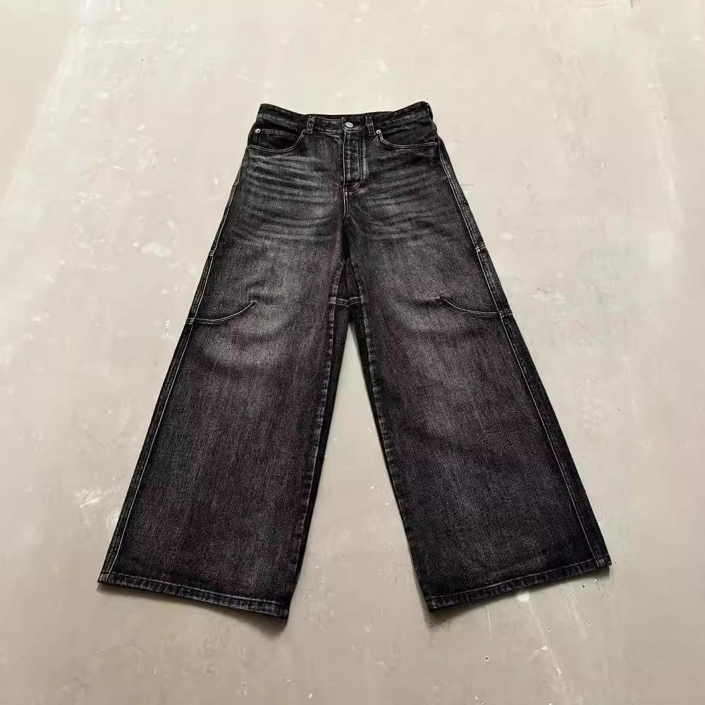 Чоловічі джинси широких штанин чорного кольору з пранням у стилі ретро Y2K M чорний
Чоловічі джинси широких штанин чорного кольору з пранням у стилі ретро Y2K M чорний