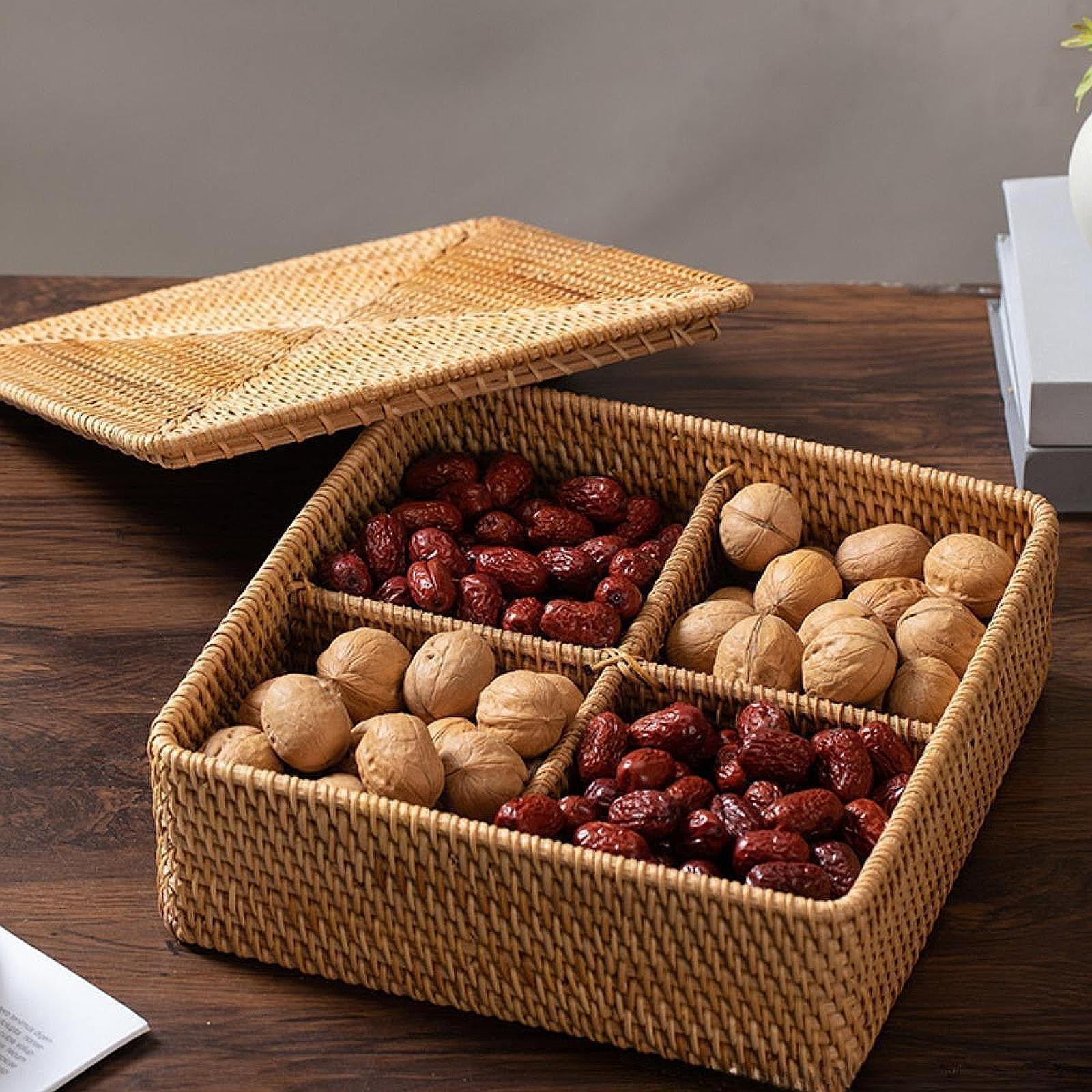 Rattan Basket with Lid Fruit for Shelves Home Decoration Toilet
Rattan Basket with Lid Fruit for Shelves Home Decoration Toilet