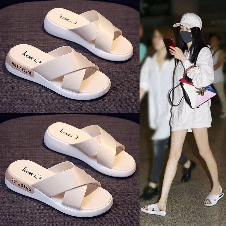 Sandals women s new summer Korean version tide one-word cross with platform ins tide student slope heel cool slippers 40
Sandals women s new summer Korean version tide one-word cross with platform ins tide student slope heel cool slippers 40