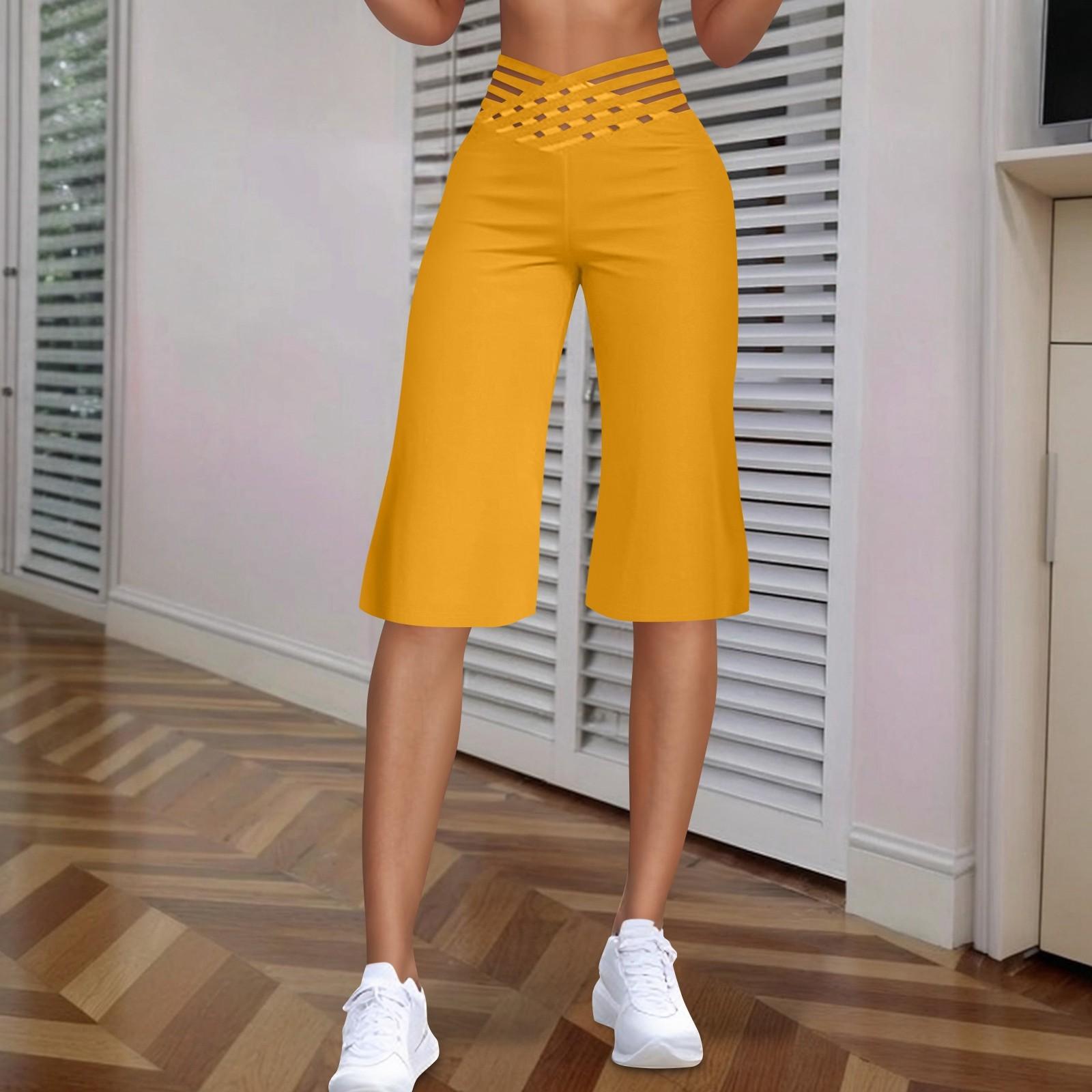 Женские брюки с полым поясом Temperament, расклешенные, с высокой талией, повседневные, полубрюки XL жёлтый
Женские брюки с полым поясом Temperament, расклешенные, с высокой талией, повседневные, полубрюки XL жёлтый