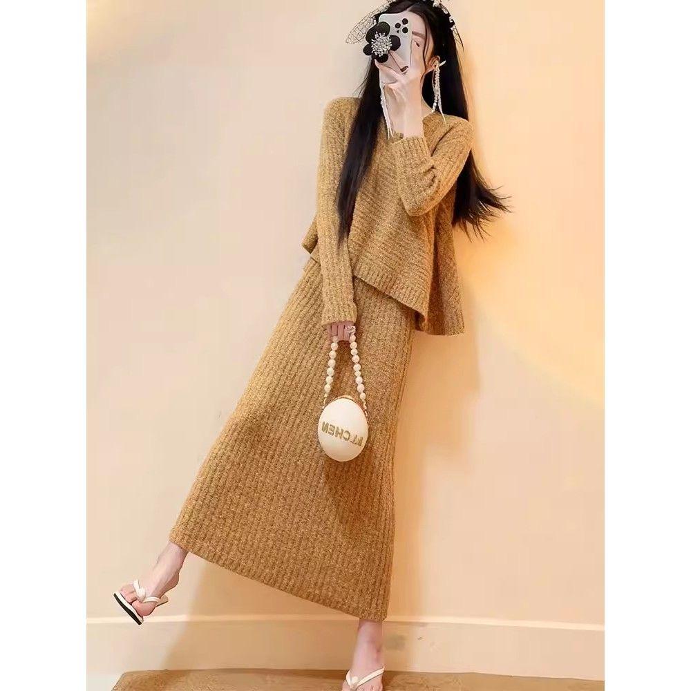 2026 Elegant Grey Knit Two-Piece Set: Lazy Style Top & Skirt for Women Small
2026 Elegant Grey Knit Two-Piece Set: Lazy Style Top & Skirt for Women Small