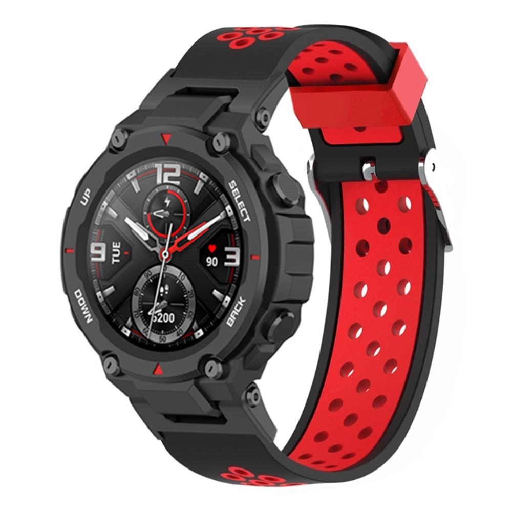 For Huami Amazfit T-Rex/T-Rex Pro/Ares,Dual-Color 22mm Watch Band Silicone Watch Strap Replacement Watchband with Multi-Hole Design Black/Red
For Huami Amazfit T-Rex/T-Rex Pro/Ares,Dual-Color 22mm Watch Band Silicone Watch Strap Replacement Watchband with Multi-Hole Design Black/Red