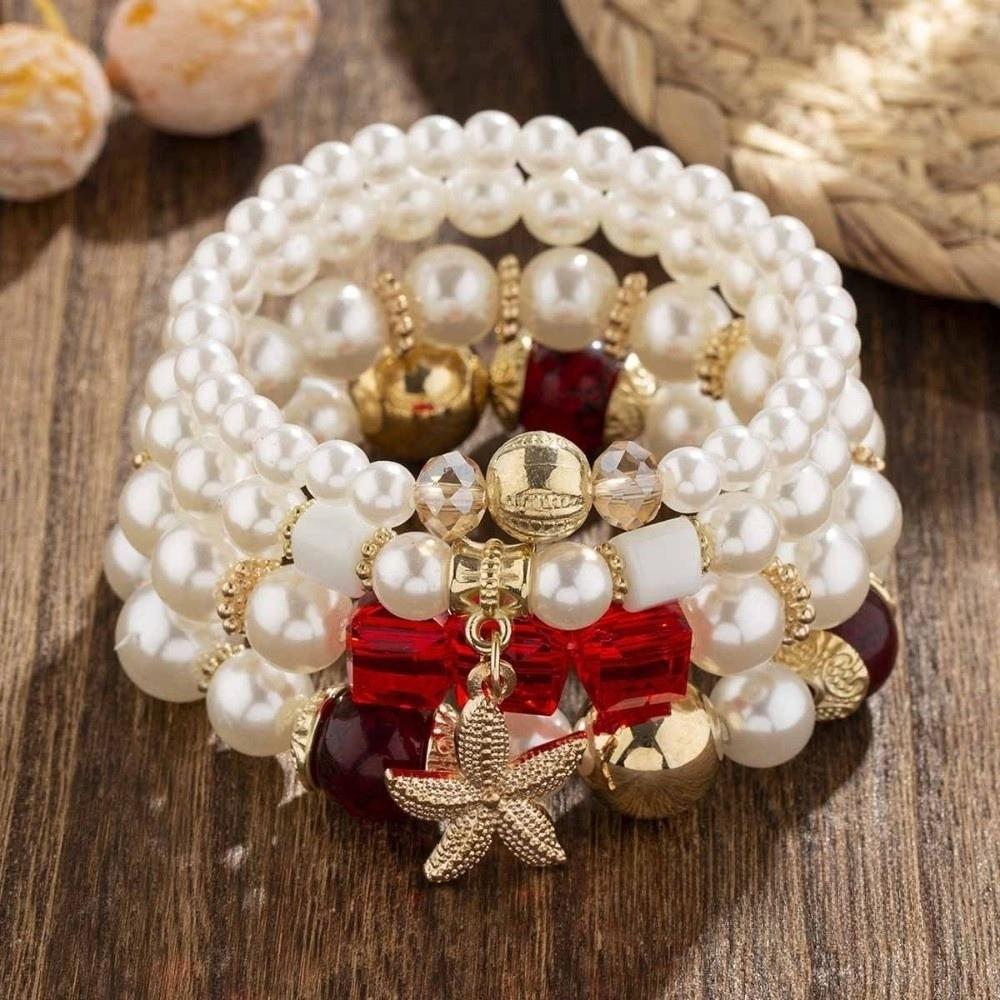 4pcs/set Ethnic Style Seastar Beads Bracelets Sets Adjustable Multilayer Hand Chain For Women червоний
4pcs/set Ethnic Style Seastar Beads Bracelets Sets Adjustable Multilayer Hand Chain For Women червоний