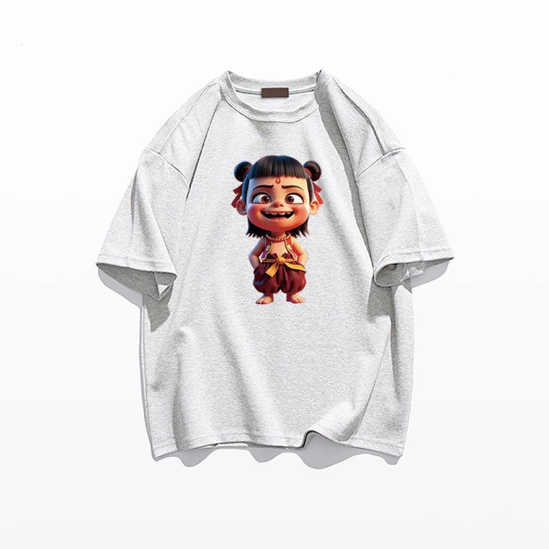 Женская модная хлопковая футболка с мультяшным принтом Нечжа, летняя, с коротким рукавом 2025 XXL серый/белый
Женская модная хлопковая футболка с мультяшным принтом Нечжа, летняя, с коротким рукавом 2025 XXL серый/белый