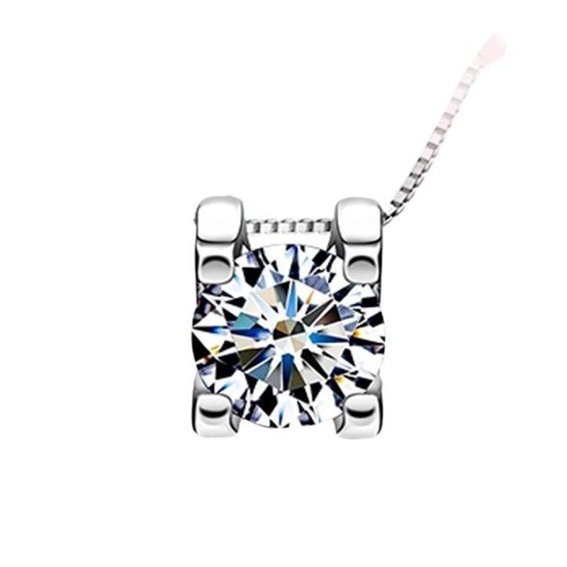 Серебряное ожерелье 925 пробы, женский главный камень, инкрустированный бриллиантами, красивая подвеска, цепочка для ключицы, серебряные украшения, серебро 925 пробы