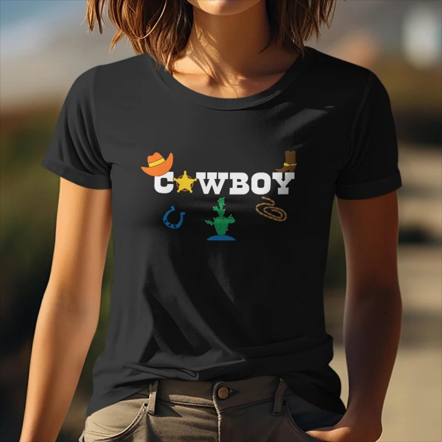 SummerWomensShort Sleeve CottonTShirtCowboy WesternthemedPrintfor OutdoorFestivalsYoungWomen with a WesternstyleVibe XXXXXL чорний
SummerWomensShort Sleeve CottonTShirtCowboy WesternthemedPrintfor OutdoorFestivalsYoungWomen with a WesternstyleVibe XXXXXL чорний